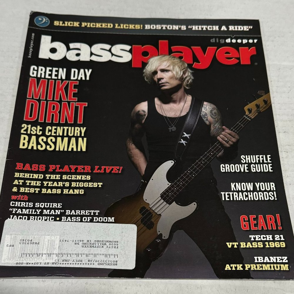 Bass Player Magazine - Mike Dirnt of Green Day - January 2013 - Picture 1 of 4